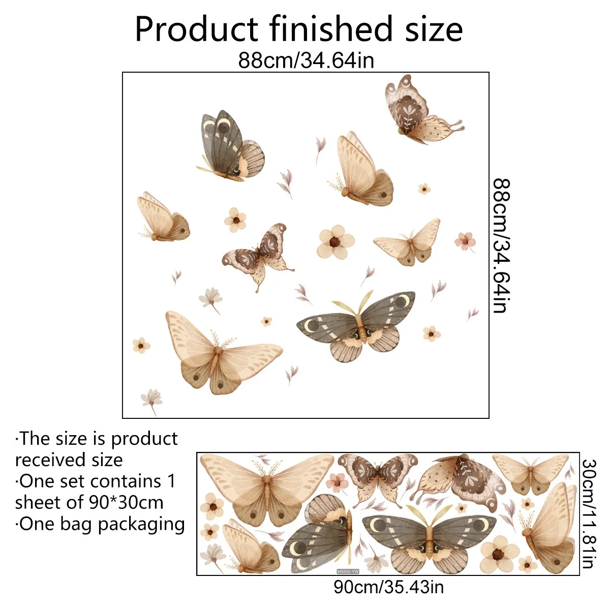 

Богемные наклейки на стену бабочки ПВХ