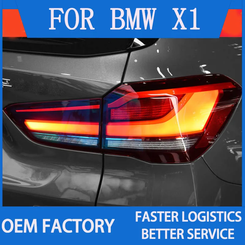 Фото 1 пара светодиодных задних фонарей в сборе для BMW X1 F48 F49 2016-2019, Plug and Play со светодиодной подсветкой, поворотным тормозом, задним противотуманным фонарем №3