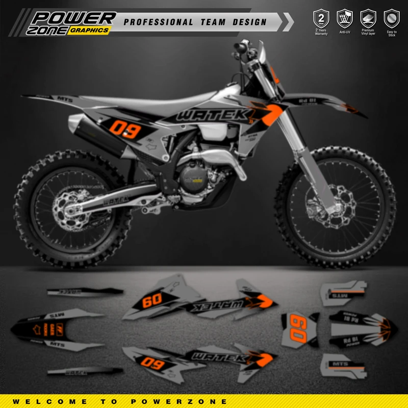 Персонализированные графические наклейки PowerZone Team для набора наклеек 3M KTM 23-25SXF