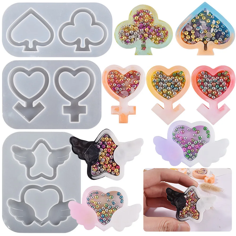

Crystal Heart Sign Resin Molds Coaster Silicone Mould DIY Craft Home Decor Signs Plum Blossom Shape Epoxy Jewelry Tools