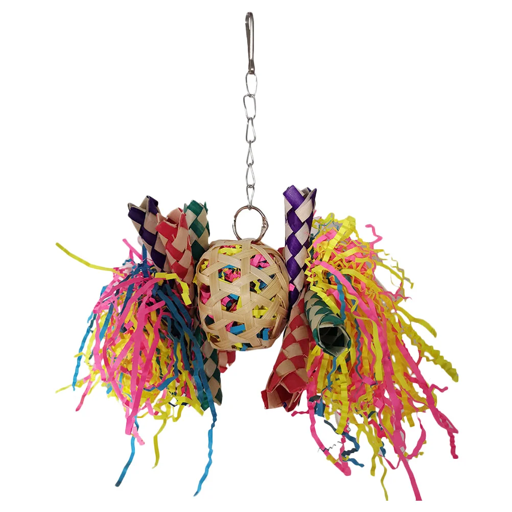 Люфа жевательные игрушки птица ара жевательная нержавеющая сталь красочные