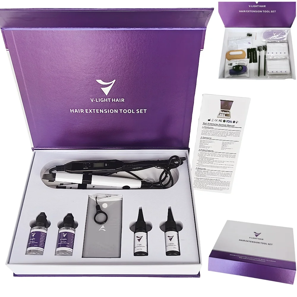 V-светильник технология удлинения волос набор с Клей Не оставляющий следов