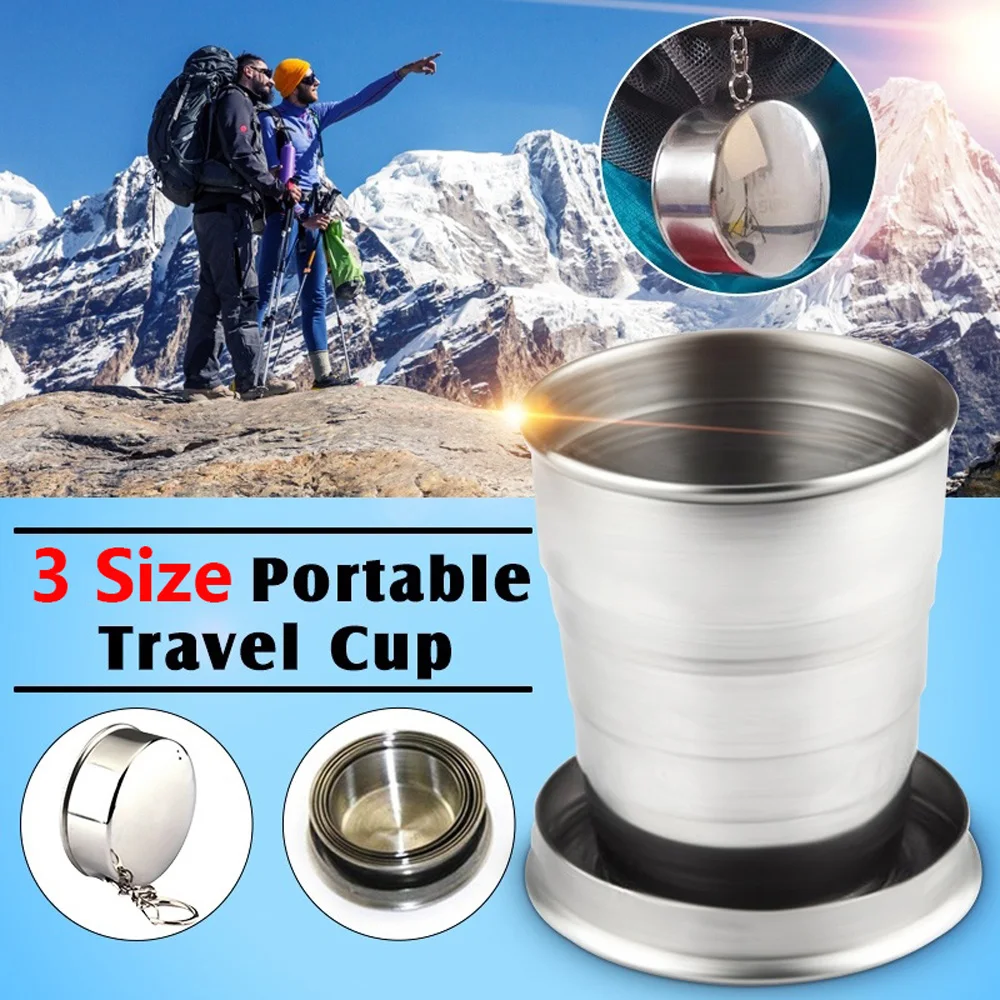 

Outdoor Traveling Bottle Hiking Drinking With Keychain Camping Water Cup Folding Cup Telescopic Cup Collapsible Cup