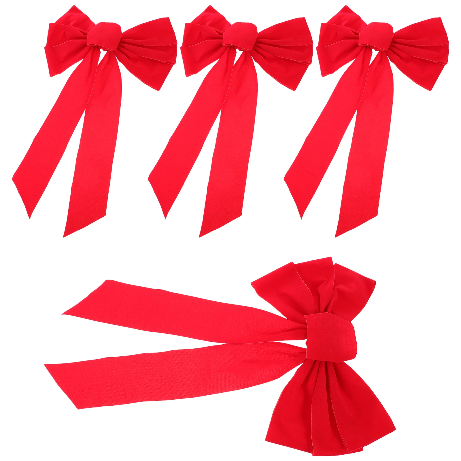

4 Pcs Christmas Tree Bow Garland Wreath Festival Beautiful Decor Nativity Ornament