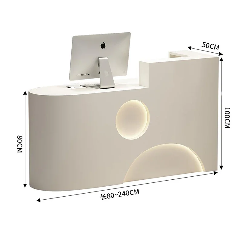 Освещенные угловые стойки регистрации в скандинавском стиле маленькие