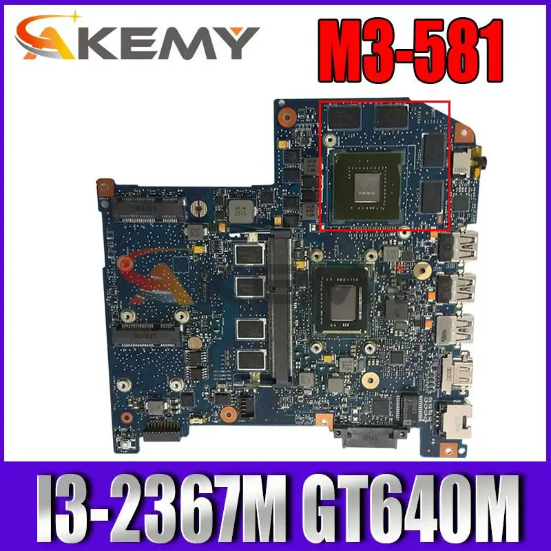 

Материнская плата для ноутбука Acer aspire M3-581 с процессором I3-2367M DDR3 GT640M графика полностью протестирована