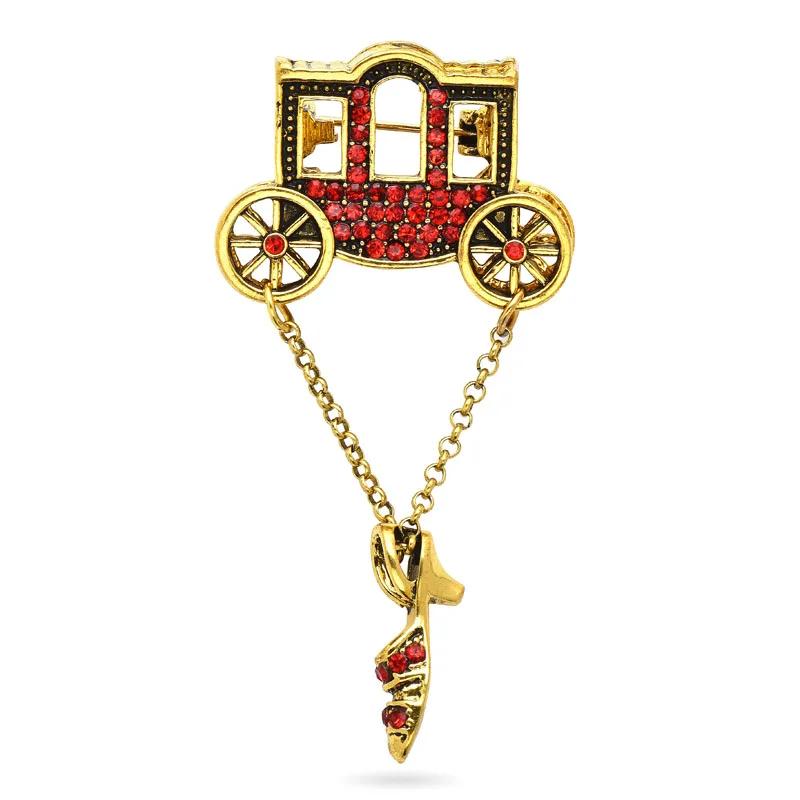 

Wuli&baby Vintage Carriage Brooches For Women Unisex Rhinestone Pendant Car Party Causal Brooch Pin Gifts