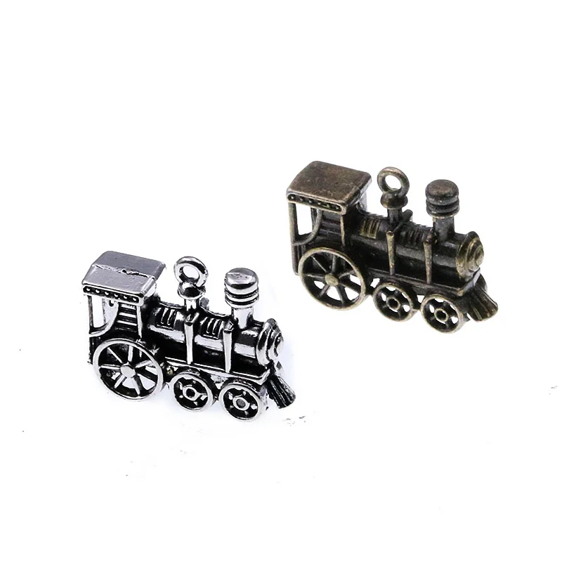 Винтажные Подвески с паровым поездом, 4 шт., 20 х27 мм, 2 цвета, подвески «сделай сам», ожерелье ручной работы, украшения, аксессуары
