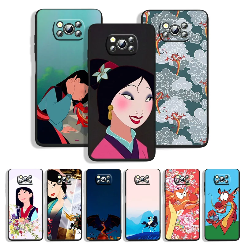 

Anime Cartoon Mulan For Xiaomi POCO M4 M3 C3 X4 X3 X2 F3 X2 F1 Pro NFC GT Mi Play Mix 3 A2 lite Black Phone Case Capa