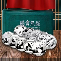 china 2011 2022 silver panda commemorative coins 1oz pure silver 999 coin for collection10 yuan souvenir gift with money box