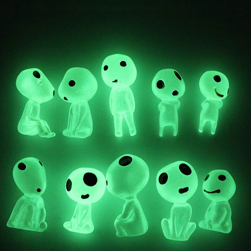 

1/10/12Pcs Luminous Tree Elves Princess Mononoke Micro Landscape Figure Ornament Glowing Alien Miniature Gardening Potted Decor