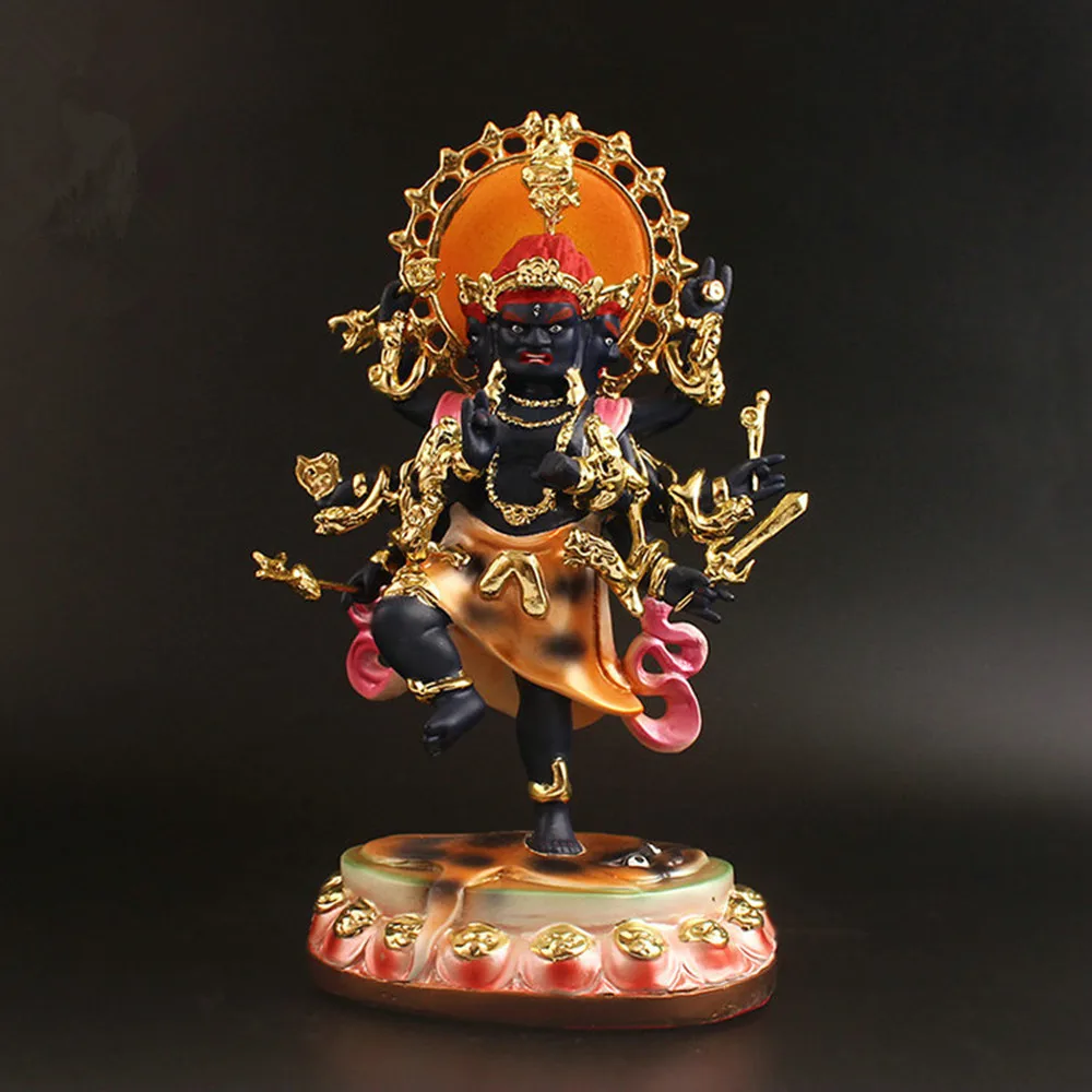 

Colored Plated Vajra Sweeping Demon Tibetan Buddhist Buddha Statue Figurines Home Putting Decoration 25cm Sculpture Accessories
