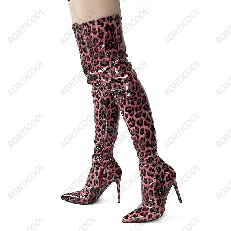 Ronticool/женские весенние сапоги до бедра ручной работы из лакированной кожи с