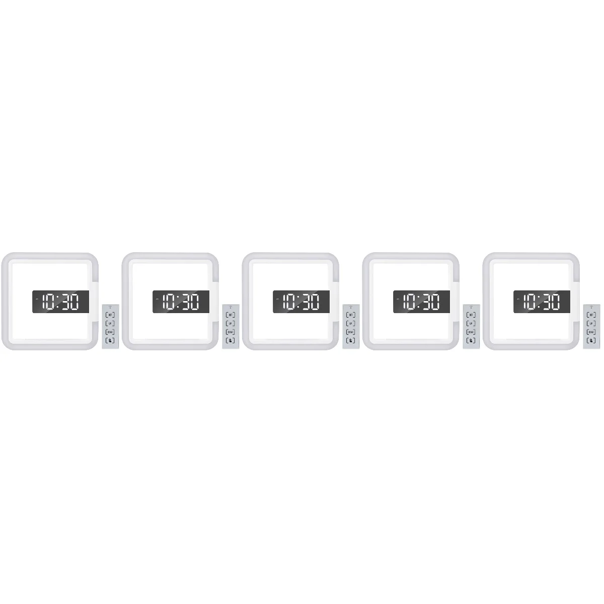 

5x Adjustable With Temperature Gauge Multi-function Lighted Wall Clock Clock For Bedroom Wall Digital Led Wall Clock