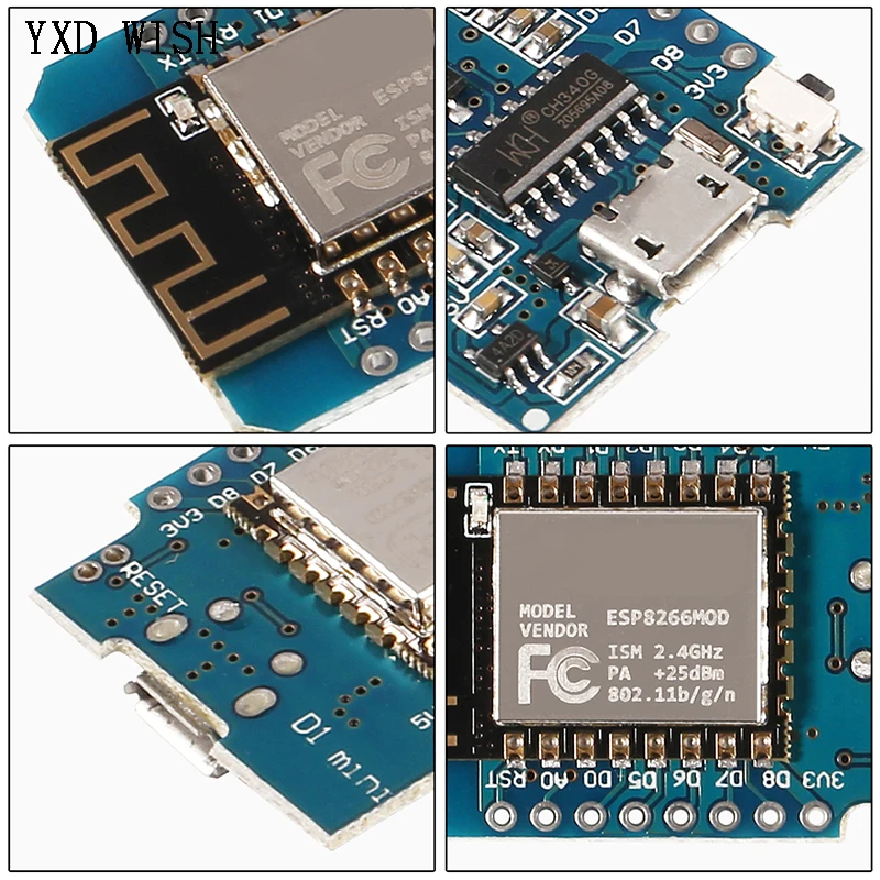 6шт ESP8266 ESP-12 Wemos D1 Mini WiFi Development Board Micro USB 3.3V на основе ESP-8266 с пином ESP12 WeMos Module on.