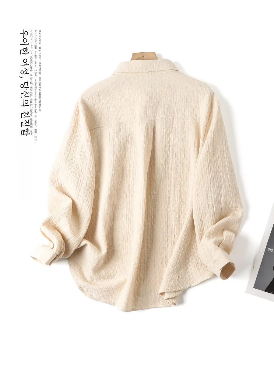 Linmei японские осенние новые рубашки из стеганой хлопковой пряжи чистого хлопка