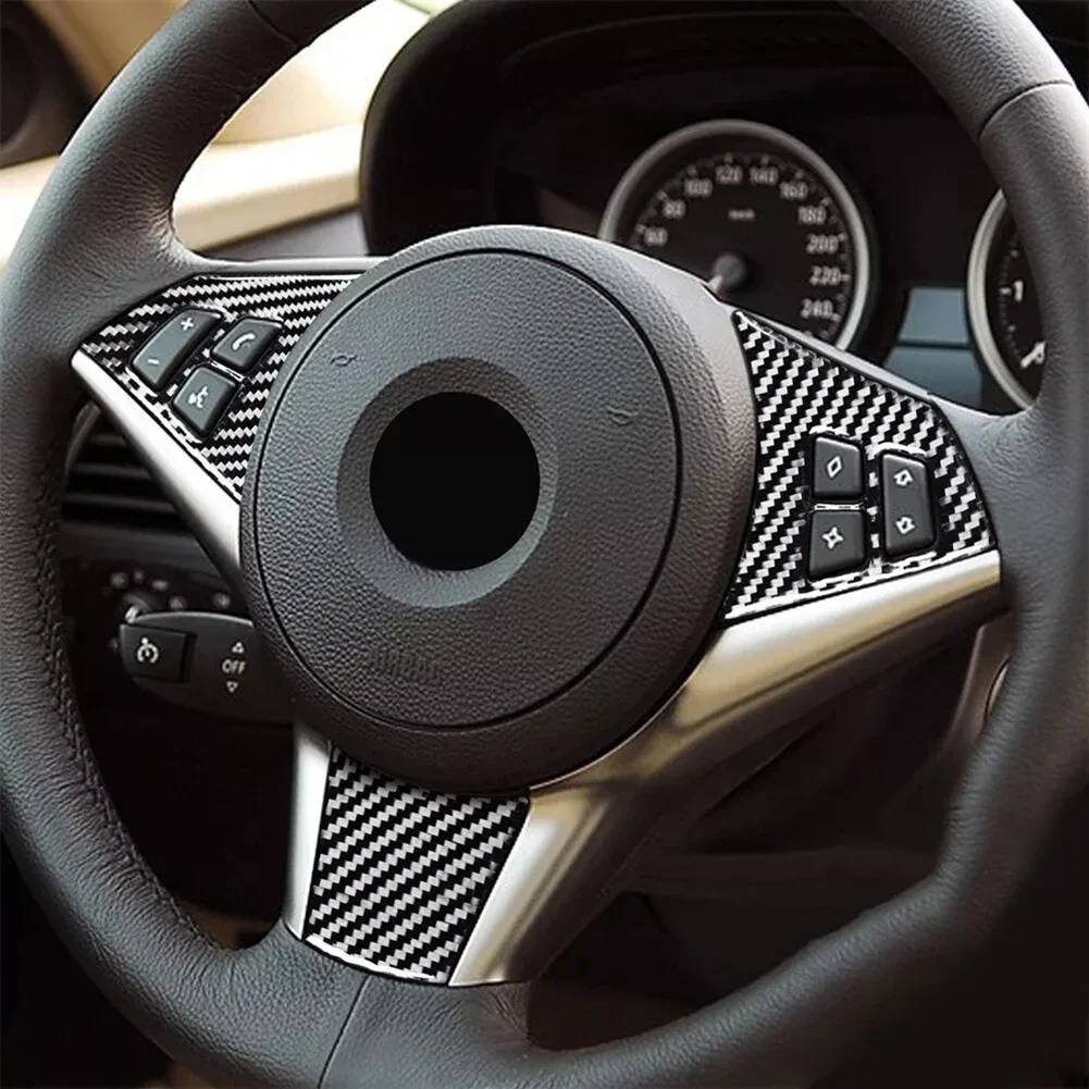 Фото Накладка на руль из углеродного волокна для BMW 6 серии E63 E64 2004-2010 30i/635d/630Ci/645Ci/650i, декоративное кольцо-наклейка №4