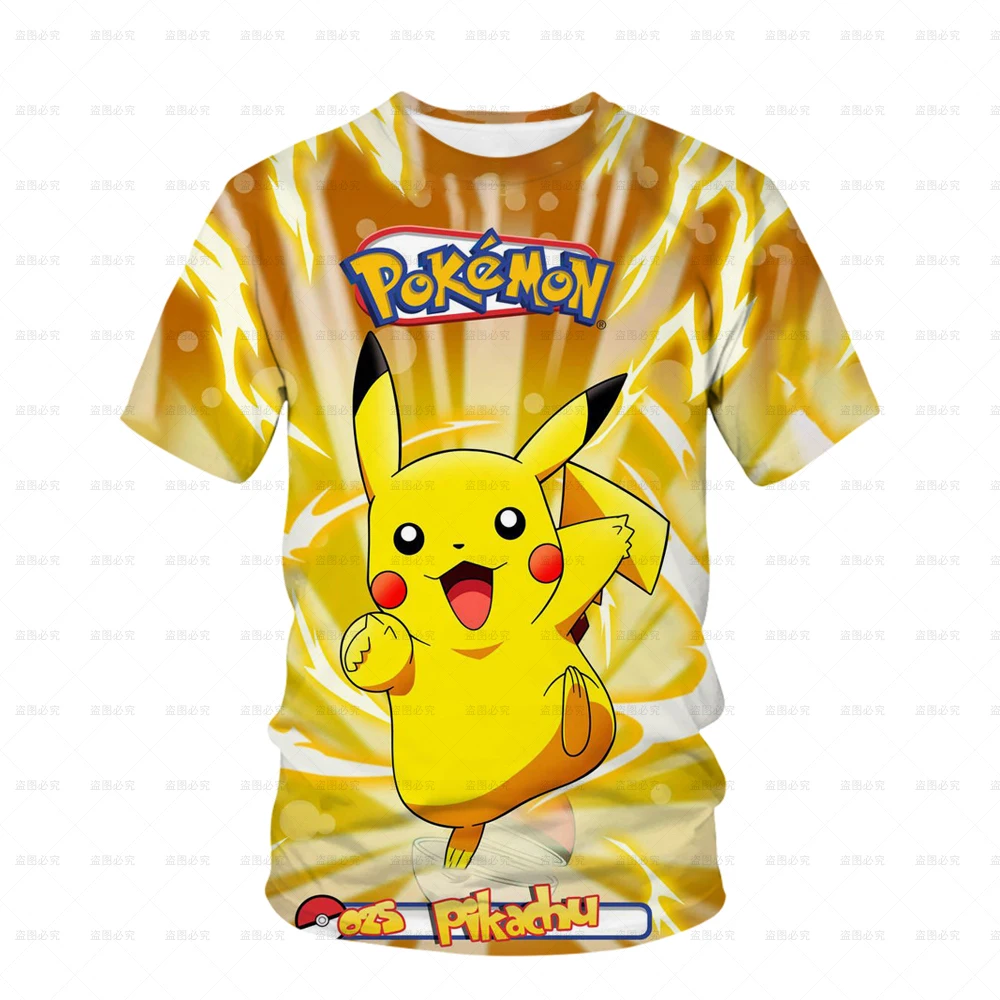 

Children Pikachu T Shirt Boys Girls Kids Boys Anime Funny Print 3D T-shirt Teen Boys Short Sleeve Fashion Casual Tops Streetwear