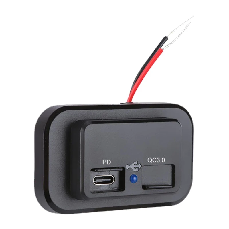 

Автомобильное зарядное устройство с двумя портами USB C USB A для QC 3,0 PD, автомобильное зарядное устройство с быстрой зарядкой, адаптер 18 Вт, авто...