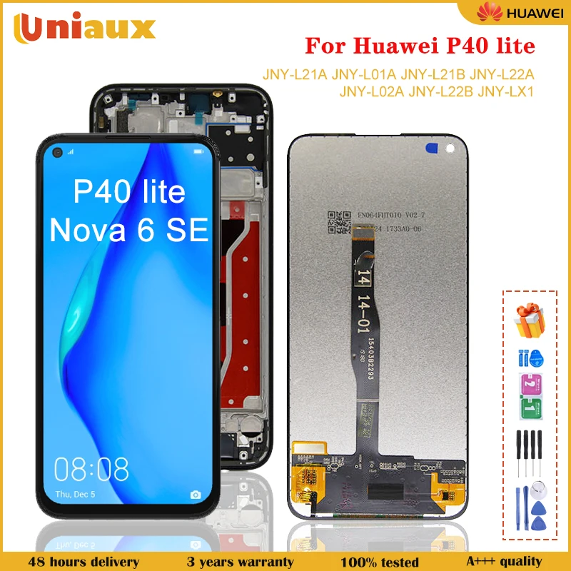 

6,4 "Оригинальный ЖК-дисплей для Huawei P40 Lite JNY-LX1 LCD дисплей сенсорный экран дигитайзер для Huawei Nova 6 SE LCD