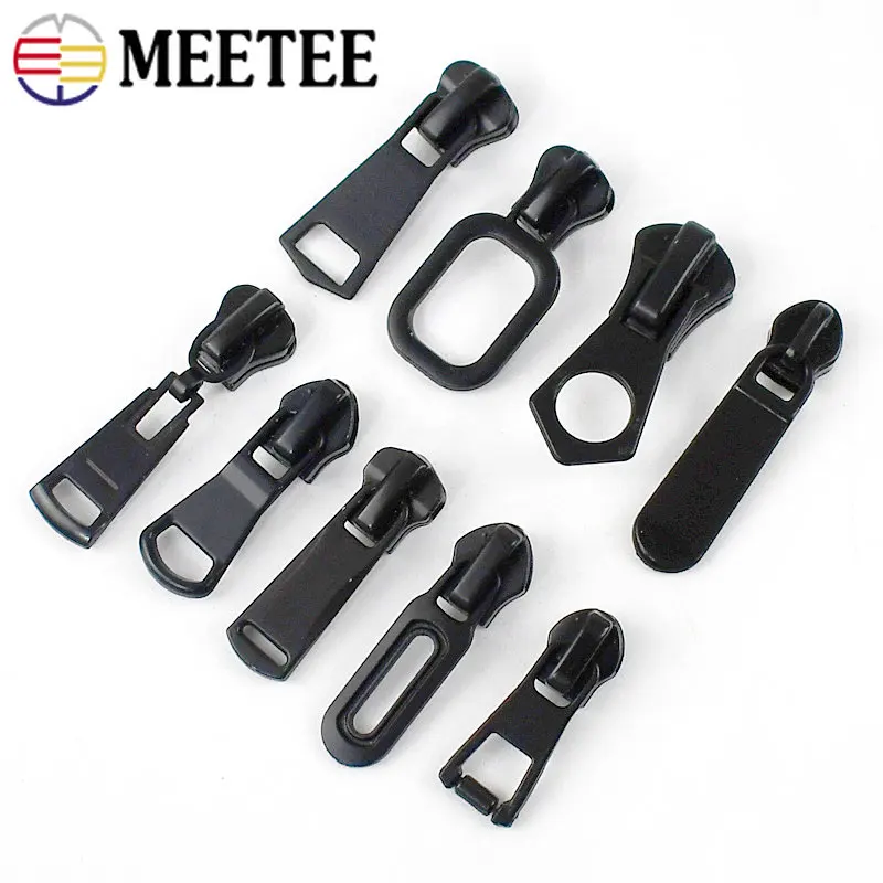 

5/10/20Pc 3# 5# 8# Zipper Puller Slider for Metal Nylon Resin Zippers Decor Black Zip Head Repair Cloth Jacket Sewing Accessory