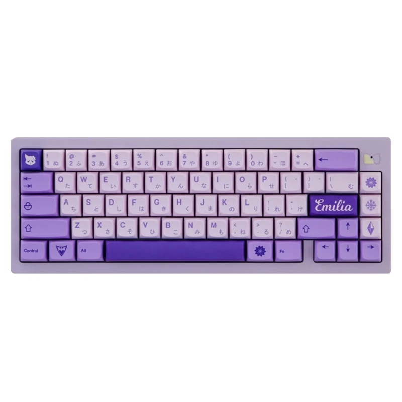 

134pcs Keycaps Mechanical Keyboard Keycap Thick PBT XDA Ergonomic Purple Keycaps W3JD