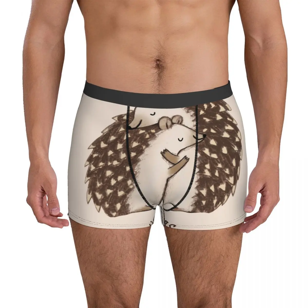 

Hedgehog Underwear Hedge hugs Male Underpants Sublimation Comfortable Boxer Shorts Trenky Boxer Brief Plus Size 2XL