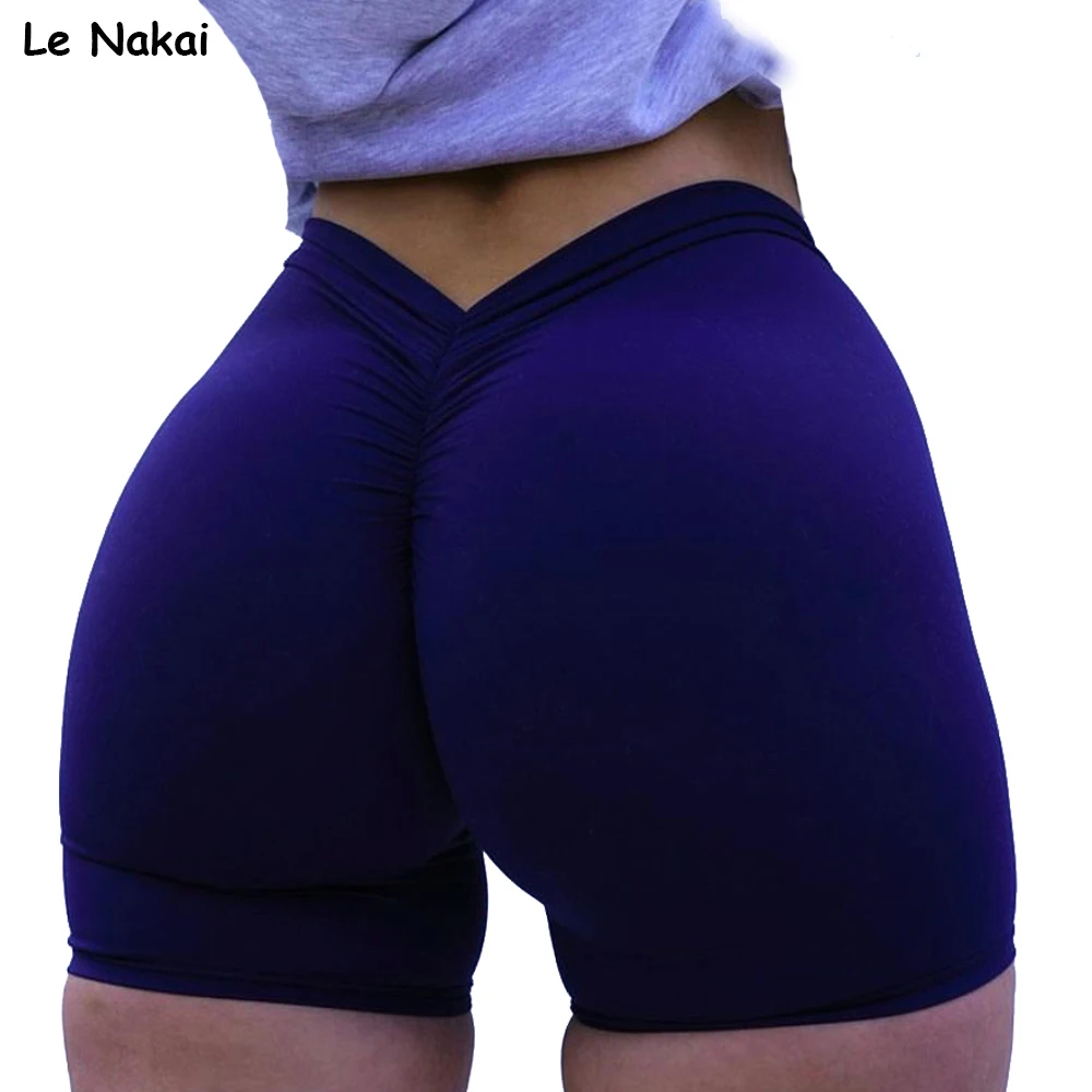 Back V Cut Butt Yoga Shorts Women Scrunch Buttom Gym Shorts Push Up Cycling Shorts Workout Butter Sports Shorts Nylon Sportswear
