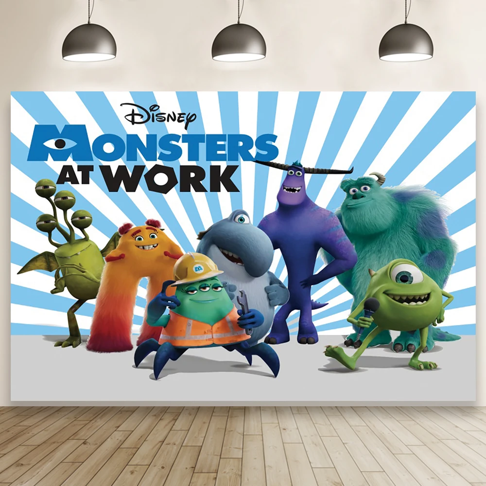 

Monsters, Inc. Sulley Background Children Birthday Party Decoration Banner Photography Backdrop Photo Studio Customize Photocall