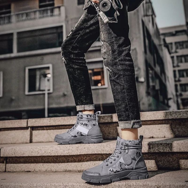 Ботильоны на платформе зимняя обувь мужские непромокаемые зимние ботильоны для