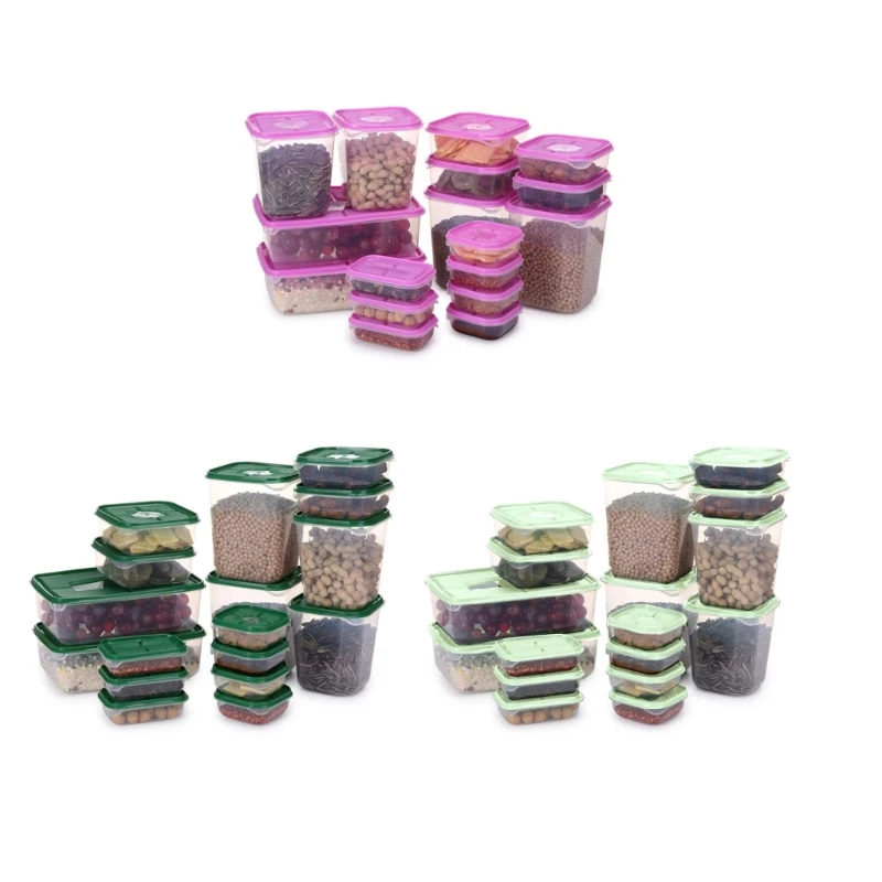 

17piece Transparent Food Storage Container Keep Your Food Freshes Refrigerator