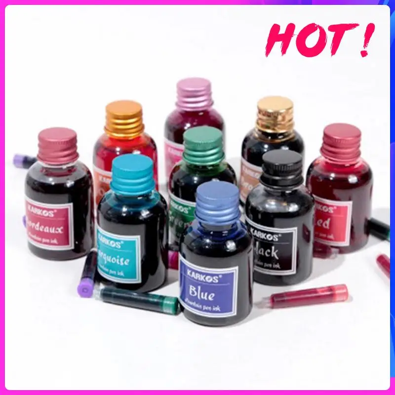 Ручка перьевая разноцветная с чернилами 30 мл