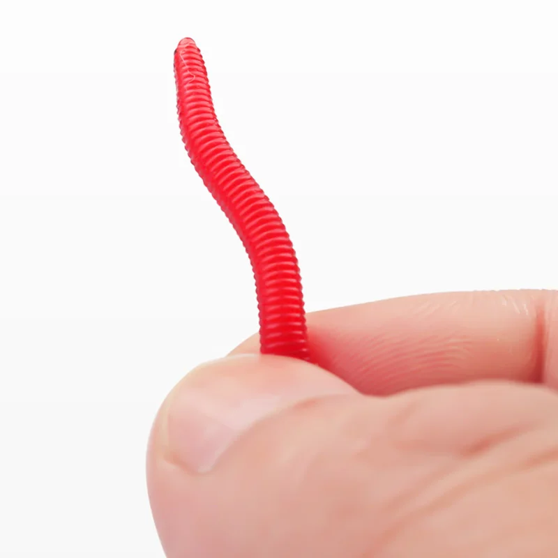 

100pcs/Lot Bionic Earthworm Silicone Soft Bait Red Worms Carp Bass Fishing Lure Artificial Rubber Swimbait Tackle Accessories