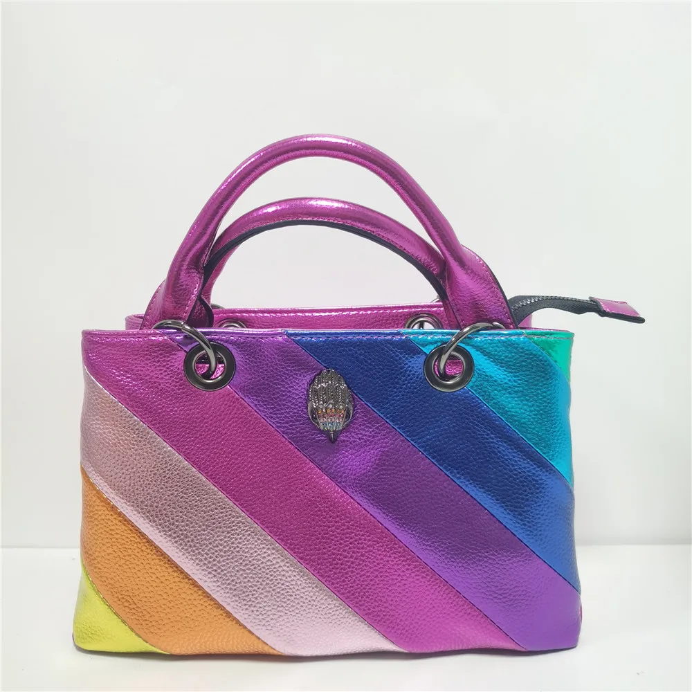 

Новое поступление, Большая вместительная Радужная женская сумка, красочная модная металлическая сумка для шоппинга с орлом