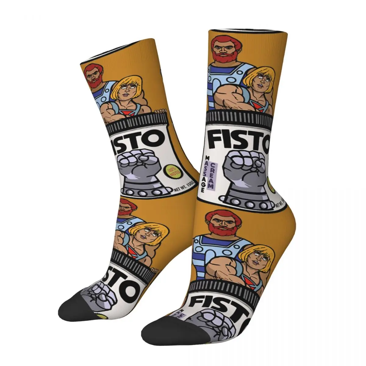 

Funny Happy Men's Compression Socks FISTO Vintage Masters of the Universe Fantastic World Street Style Seamless Crew Sock
