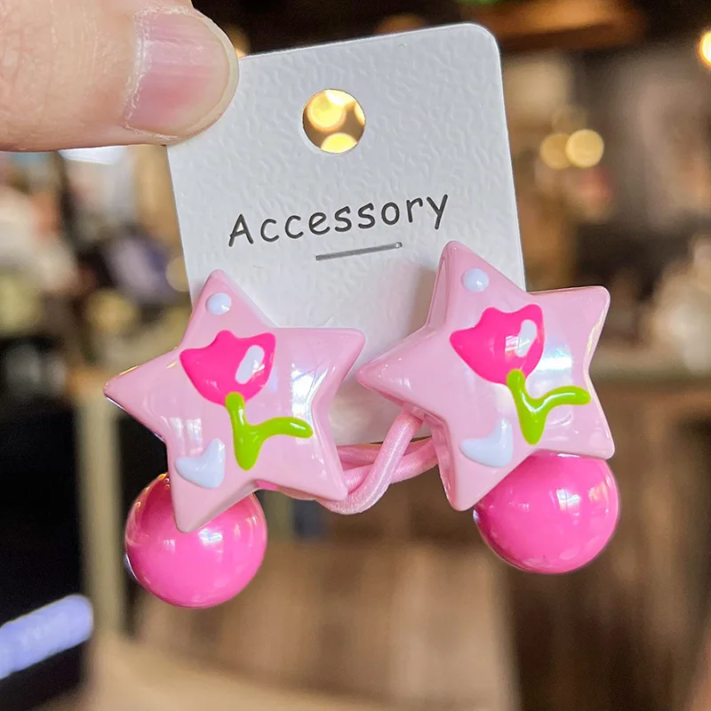 2 шт. Детские эластичные ленты для волос в форме звезд