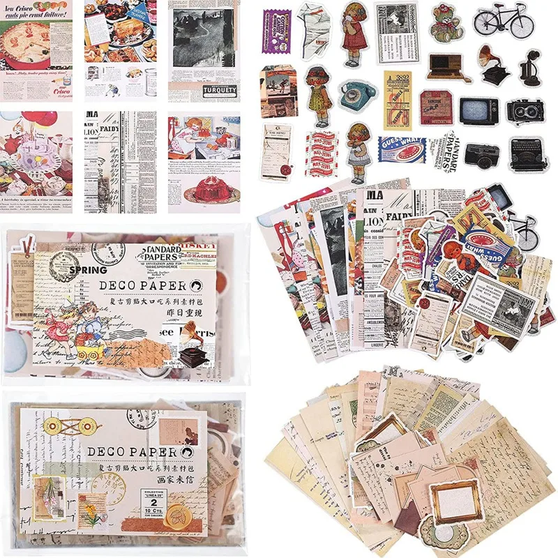 

Promotion! 400Pcs Scrapbooking Supplies Journaling Vintage Adhesive Scrapbook Washi Stickers For Album Art Craft