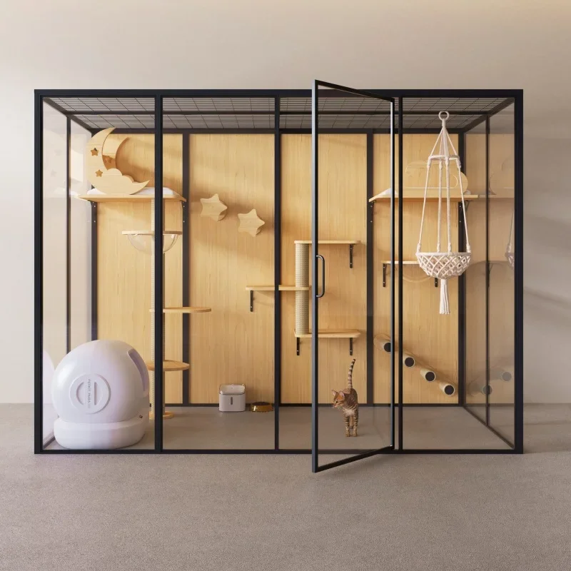 Большая переноска для кошек вилла дом большое пространство стекло балкон