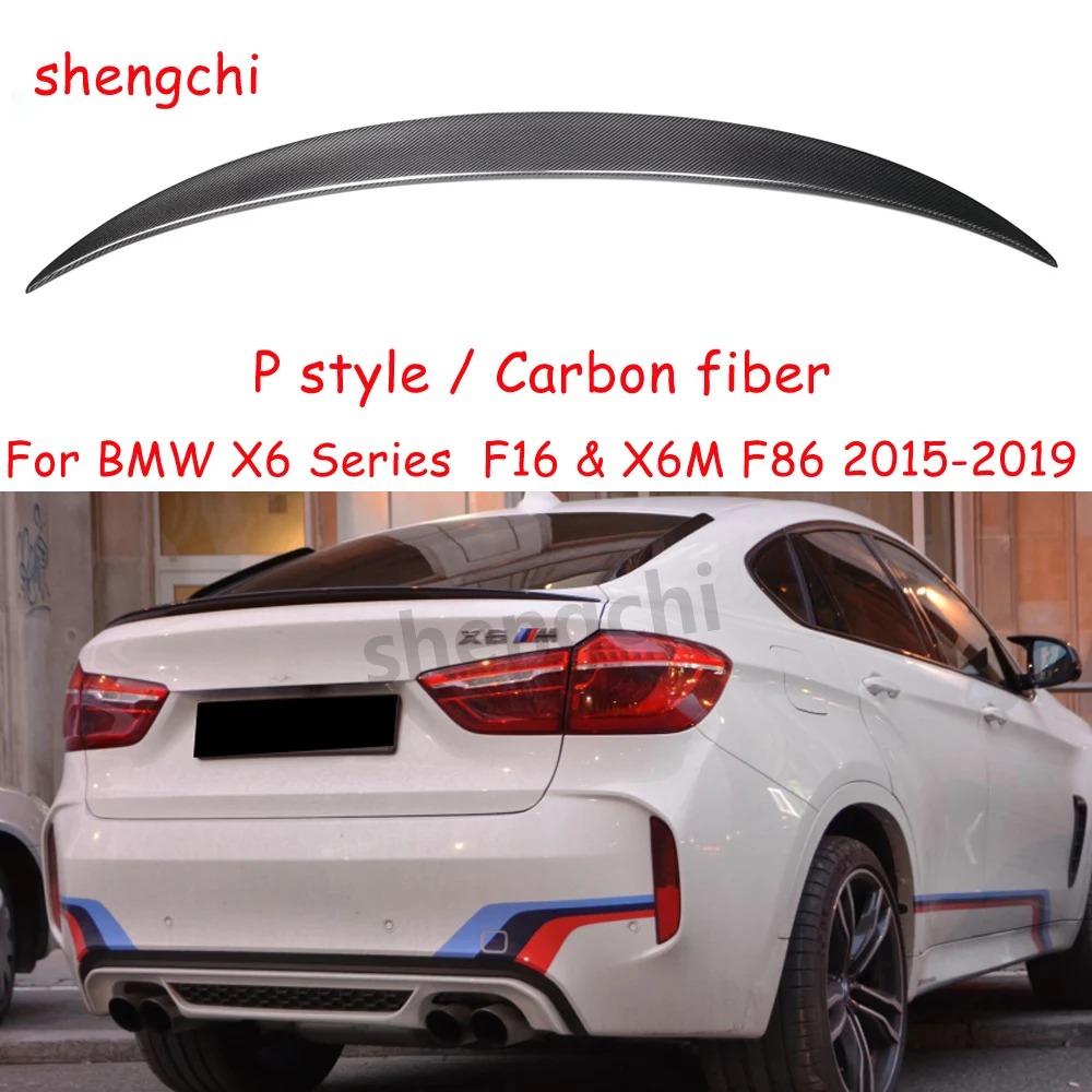 

For X6 Series F16 & X6M F86 P Style FRP / Carbon Fiber Rear Trunk Spoiler Wing 2015-2019 sDrive35i xDrive35i xDrive50i