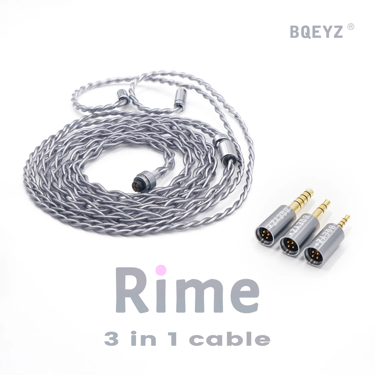 BQEYZ зимний Модернизированный кабель Rime 0,78 мм 2-контактный однокристальный медный серебристый Гибридный наушник со съемным проводом