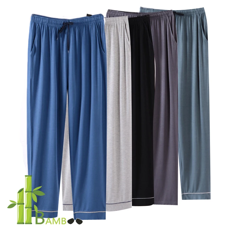 

Lightweight Men's Bamboo Fiber Viscose Bottom Ultra-Soft Jersey Knit Pajama Pants Lounge Trousers Nightwear Men Sleeping Wear