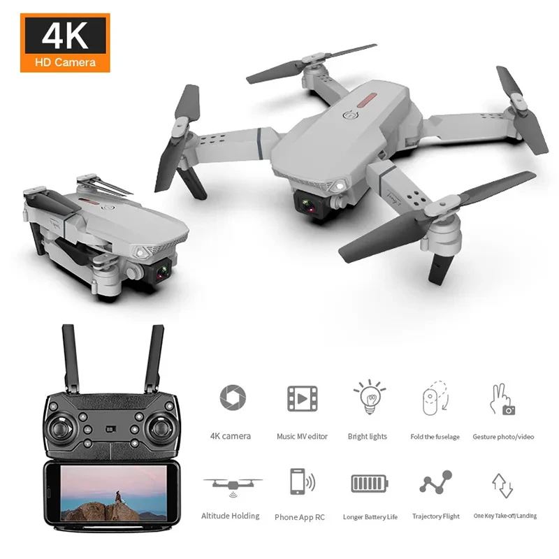 

Mini Drone 4k WiFi FPV Drone Profession HD Wide Angle Camera Quadcopter With Dual 4K Camera Height Keep Drones Camera Helicopter