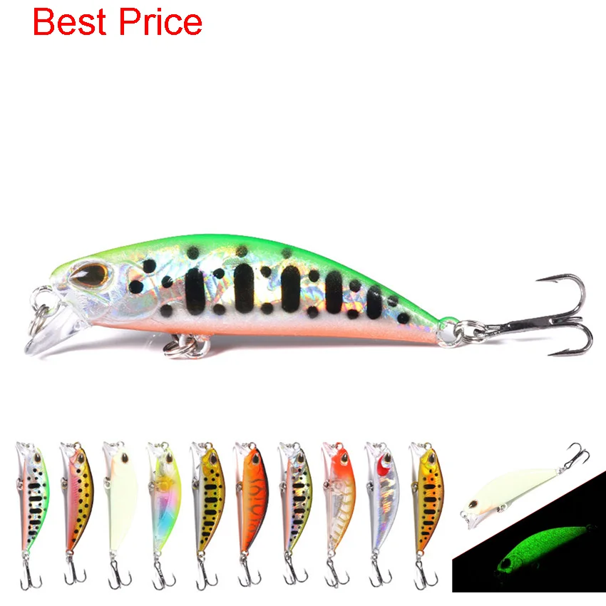 

100Pcs Luya 5cm-5g-10# Hook Long Throw Bionic Artificial Bait Submerged In Water Luminous Hot Selling Mino Bait