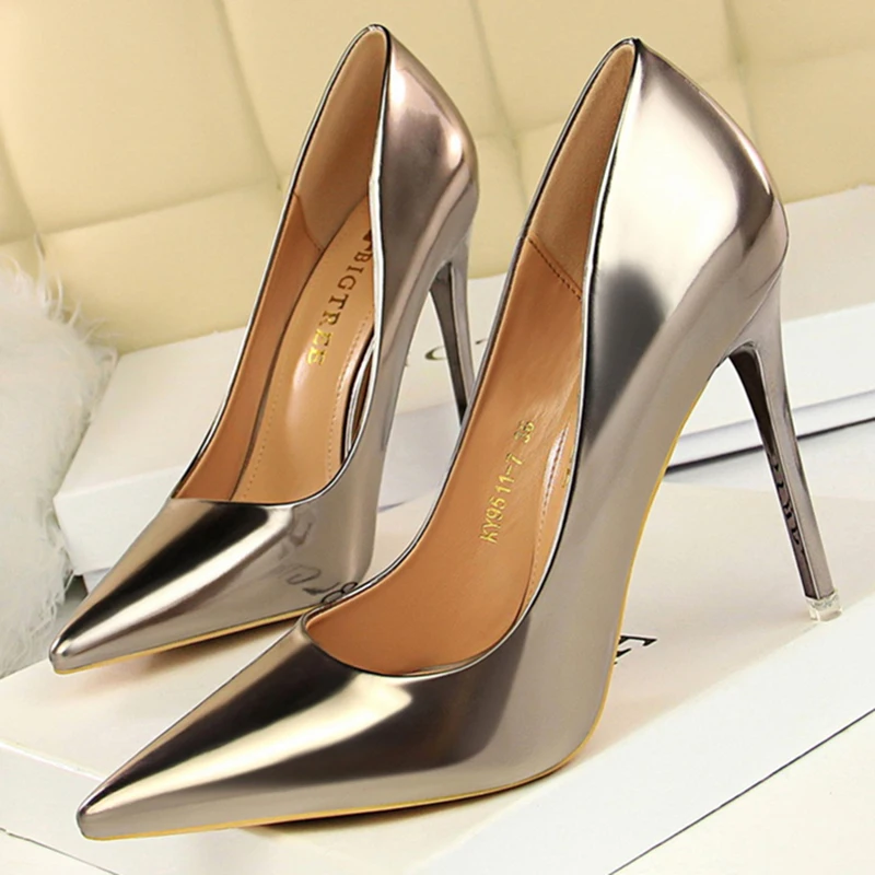 

Туфли-лодочки Женские глянцевые из лакированной кожи, на высоком каблуке 2022 см, 10,5 см