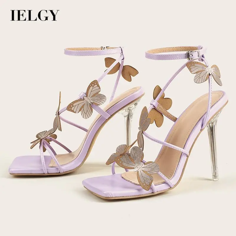 

Женские сандалии на высоком каблуке, с кристаллами