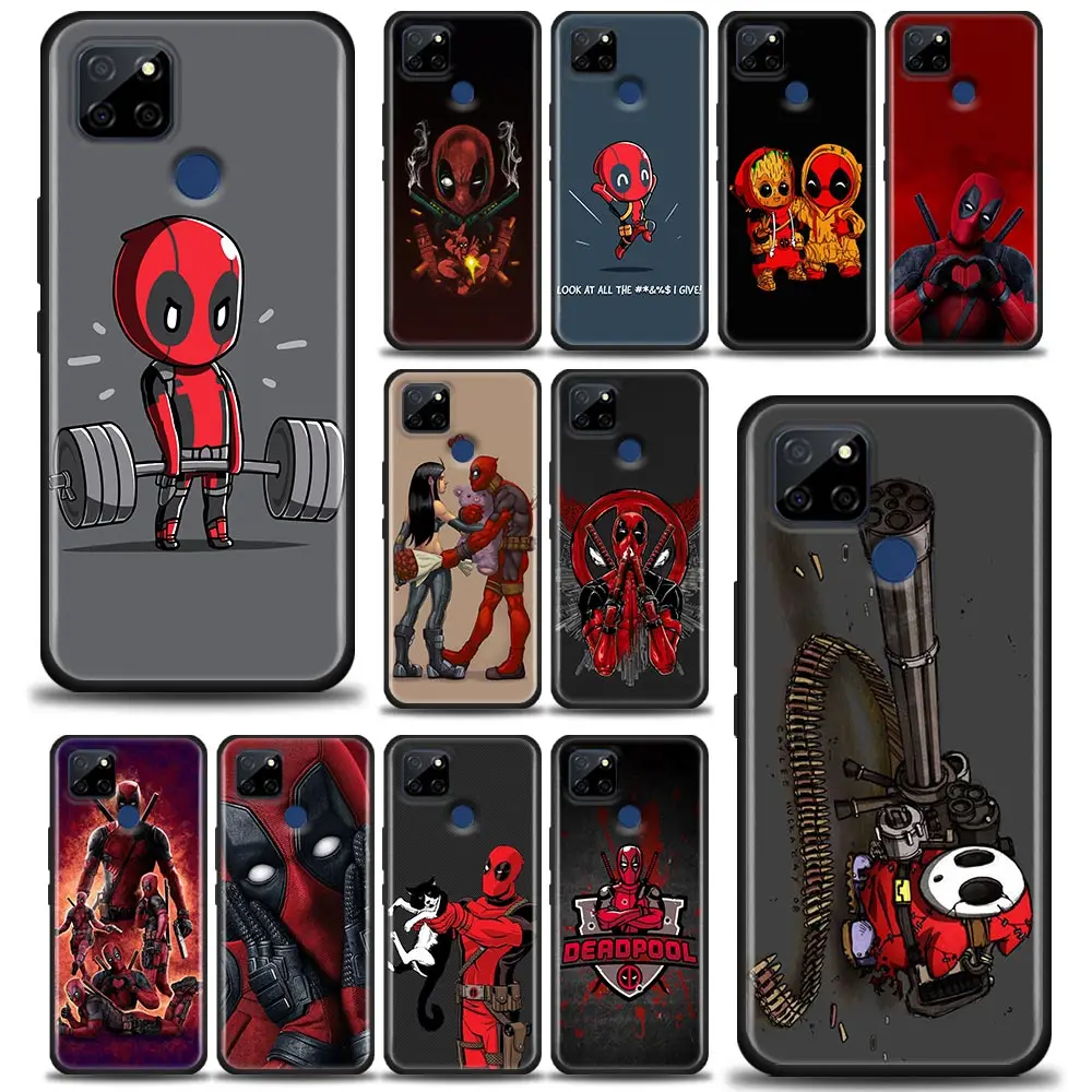 

For Realme C1 C2 C21Y C25 C12 Case Silicone Back Cover Deadpool Marvel Phone Case For OPPO Realme GT 5G GT2 Neo2 Coque