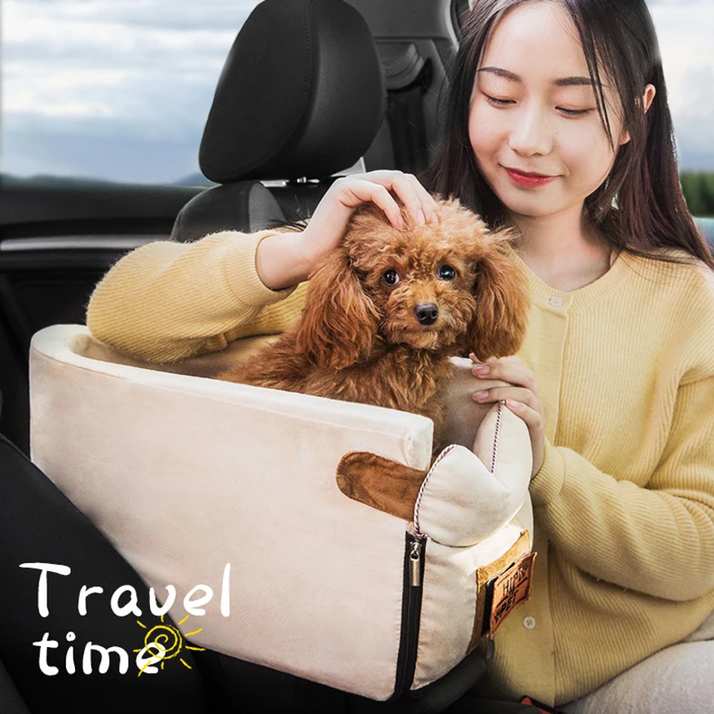 

2023 Portable Cat Dog Bed For Car Travel Central Control Car Safety Pet Seat Transport Dog ca rrier Protector For Small Dog