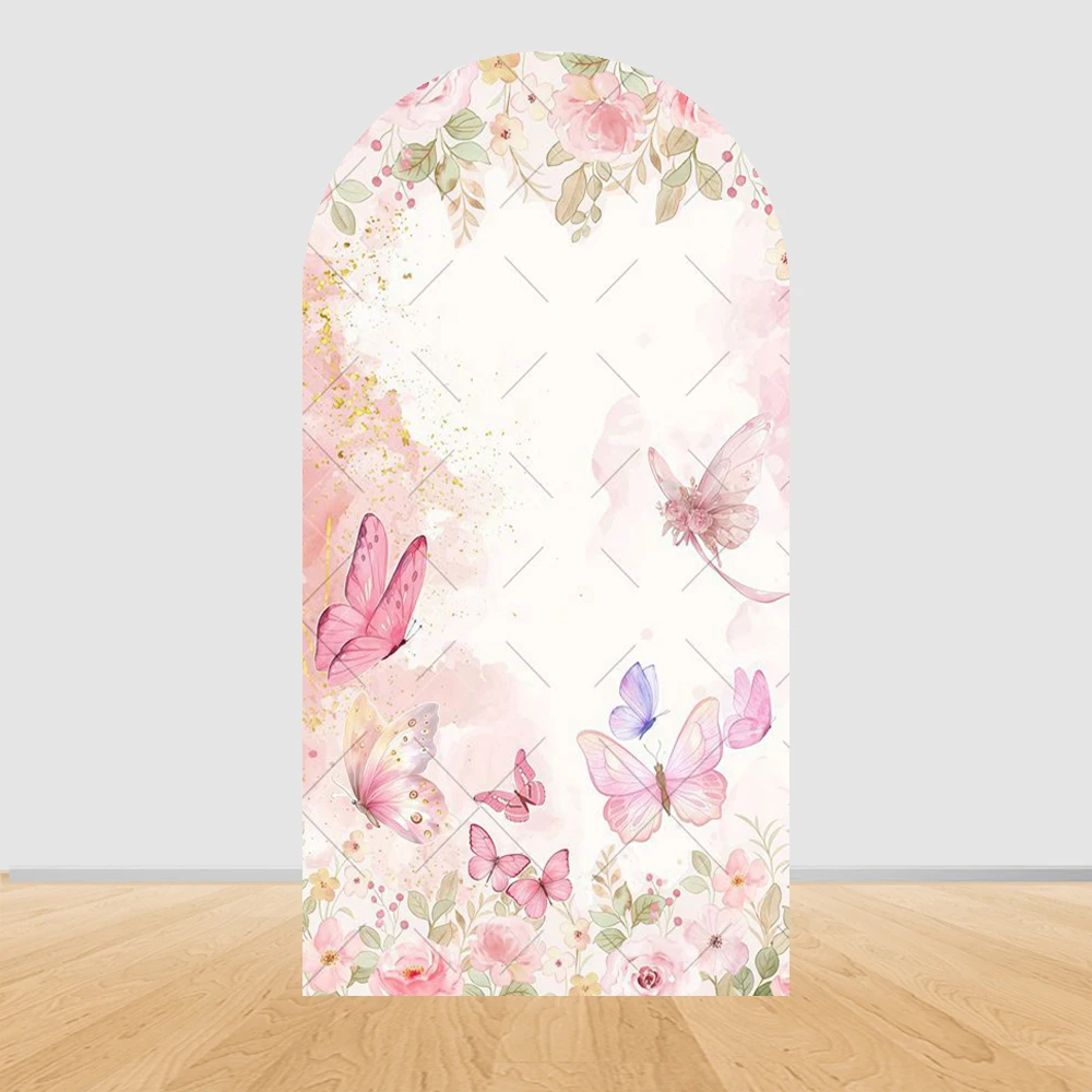 

Арочная фоновая рамка для праздника розовый полиэстер