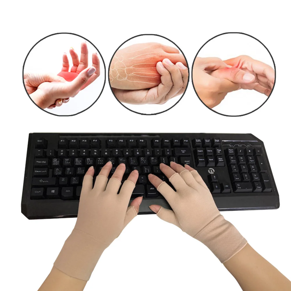 

Legbeauty Compression Five Finger Gloves Wrist Support Cotton Joint Pain Relief Unisex Treatment Arthritis Wrist Band 20-30 mmHg