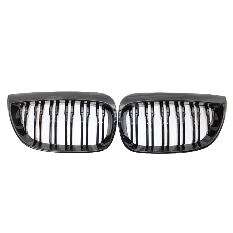 

Front Kidney Double Line Grille Sport Grill Replacement For-BMW E81 E87 E88 1 Series 2004-2007 GLOSS BLACK